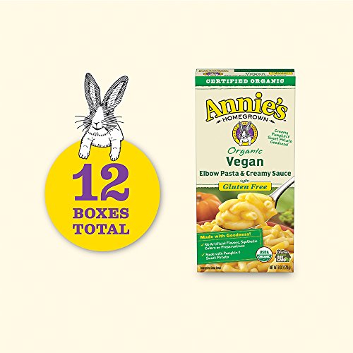 annies organic vegan gluten free elbows creamy sauce macaroni cheese 12 boxes 6oz pack of 12 packaging may vary 5e32de0e6f8a8