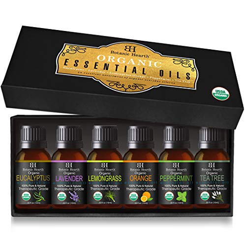 aromatherapy essential oils set from botanic hearth usda certified organic essential oils set lavender peppermint eucalyptus orange lemongrass tea tree oil great gift 5e18f56c76d88