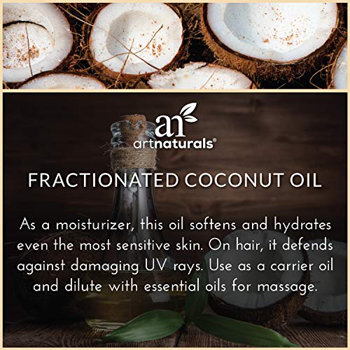 artnaturals premium fractionated coconut oil 16 fl oz 473ml 100 natural pure therapeutic grade carrier and massage oil for hair and skin or diluting arom 5e18f27965283