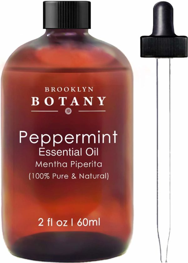 brooklyn botany peppermint essential oil 100 pure natural 2 oz with dropper 5e18f2f7947cc