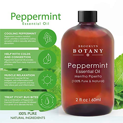 brooklyn botany peppermint essential oil 100 pure natural 2 oz with dropper 5e18f30ae5ec6