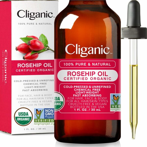 cliganic usda organic rosehip seed oil for face 100 pure natural cold pressed unrefined non gmo carrier oil for skin hair nails 5e1b427a082e4