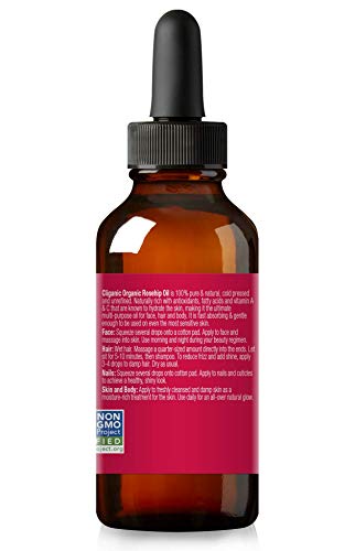cliganic usda organic rosehip seed oil for face 100 pure natural cold pressed unrefined non gmo carrier oil for skin hair nails 5e1b428a9b691