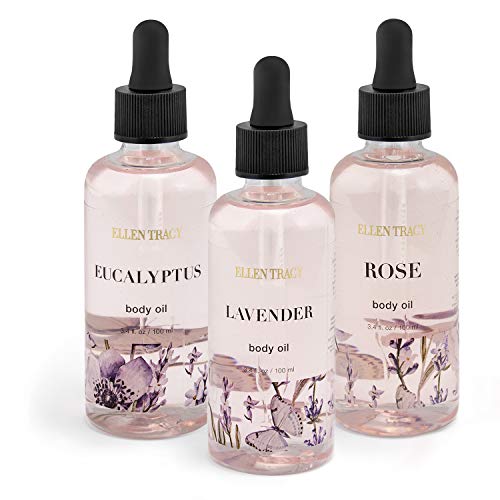 ellen tracy floral body oil set three essential bath oils for relaxation perfect gift for women and girls eucalyptus lavender rose 5e18f2c909297