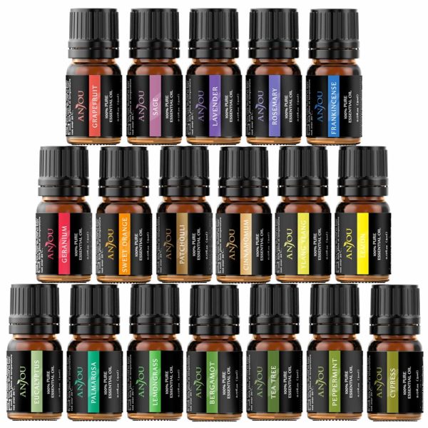 essential oils anjou 18pcs aromatherapy oil upgraded gift set pure therapeutic grade popular fragrance oils blends for diffuser air fresher home office spa auto 5e1e73cf53622