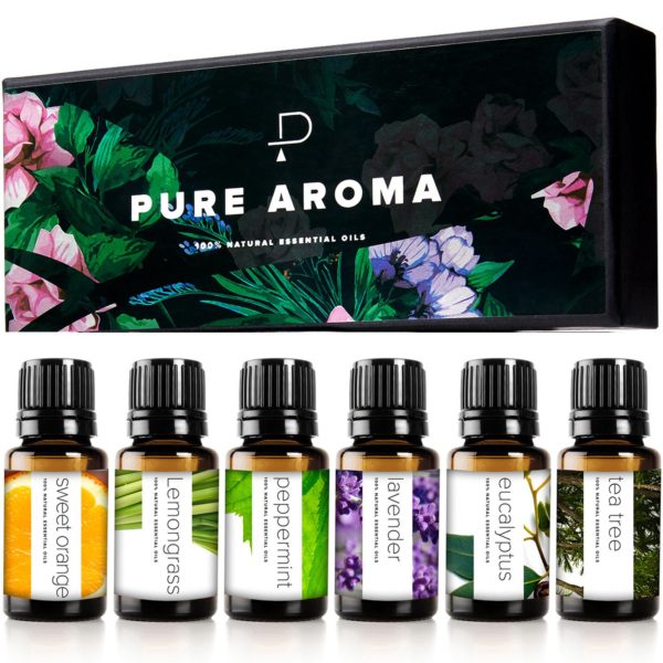 essential oils by pure aroma 100 pure therapeutic grade oils kit top 6 aromatherapy oils gift set 6 pack 10mleucalyptus lavender lemon grass orange peppermint tea tree 5e1e73676461e