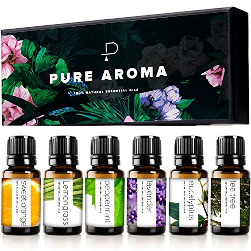 essential oils by pure aroma 100 pure therapeutic grade oils kit top 6 aromatherapy oils gift set 6 pack 10mleucalyptus lavender lemon grass orange peppermint tea tree 5e1e737994ca8