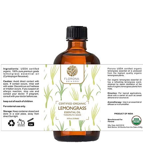 florona organic essential oil 4 oz usda certified organic lemongrass 4 oz 5e1b41bfad20c