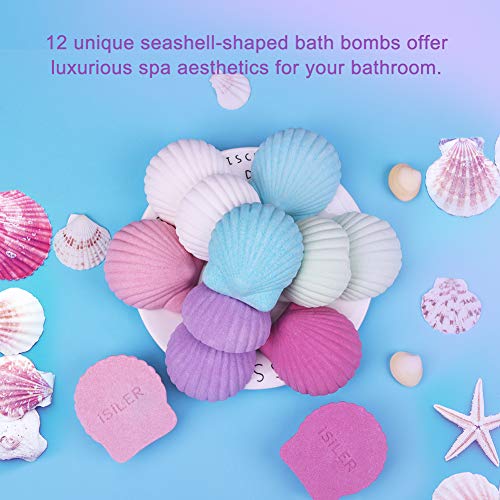 isiler bath bombs gift set 100 handmade pure essential oil bath bombs 12 count x 4oz large natural ingredients bubble fizzes for bubbly spa bath idea gift kits for woman kids valentines da 5e19f1e716eb5