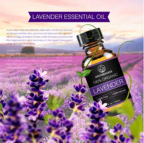 lavender essential oil mindbreaker 100 pure organic therapeutic grade essential oil get better sleep aromatherapy anti inflammatory relieves headaches 4 oz 5e18f0d8d9ced