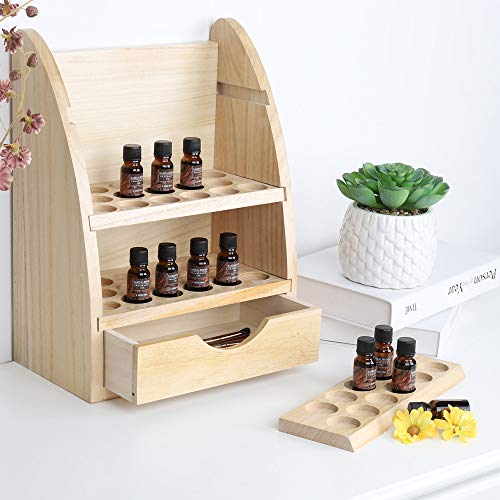 liantral essential oils storage rack wooden nail polish display holder organizer 45 slots for 10 15 20 30ml bottles natural wood color 5e18f1f800f1b