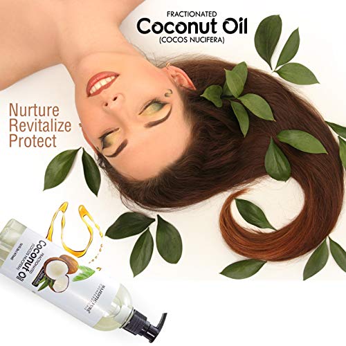 majestic pure fractionated coconut oil for aromatherapy relaxing massage carrier oil for diluting essential oils hair skin care benefits moisturizer softener 16 ounces 5e18f33f6fcd9