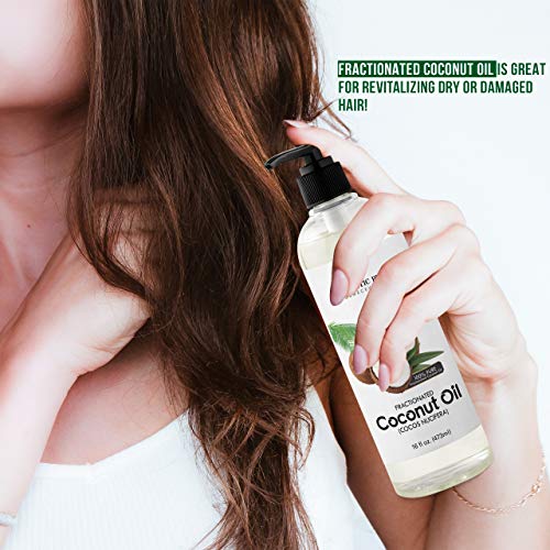 majestic pure fractionated coconut oil for aromatherapy relaxing massage carrier oil for diluting essential oils hair skin care benefits moisturizer softener 16 ounces 5e18f340ebf01