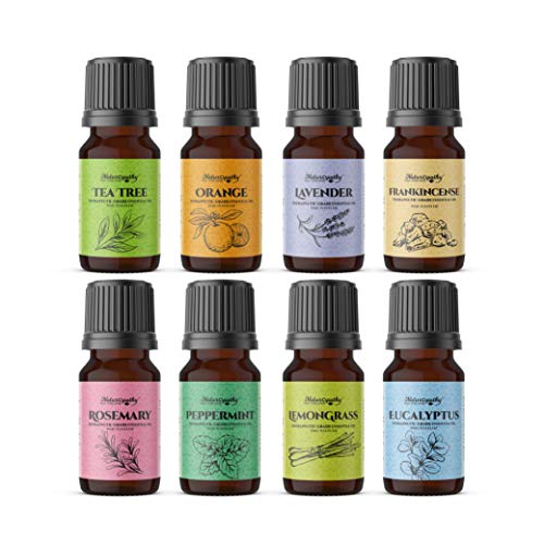naturopathy essential oils gift set top 8 aromatherapy oils 100 pure therapeutic grade sampler kit lavender frankincense peppermint lemongrass orange tea tree eucalyptus 5e18f5a470fd7