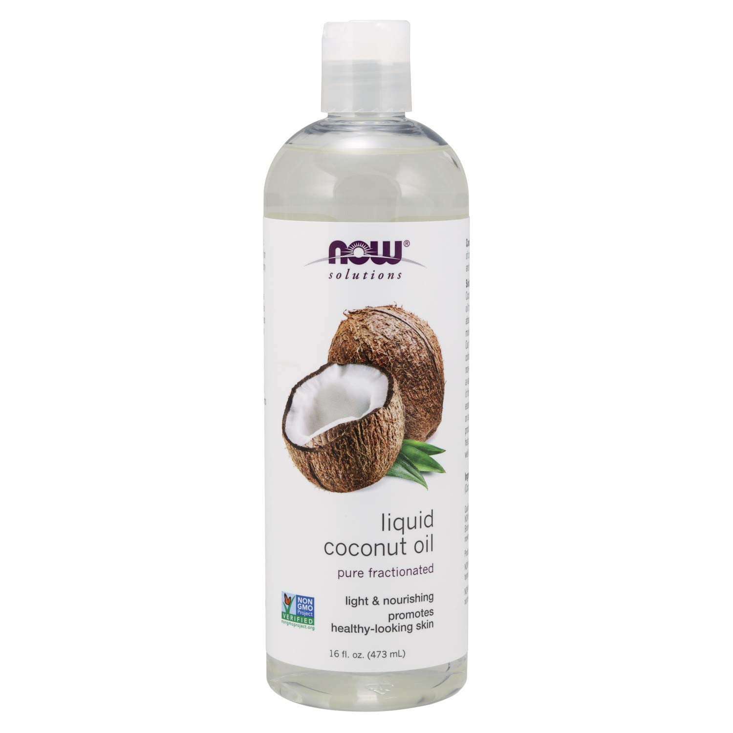 now solutions liquid coconut oil light and nourishing promotes healthy looking skin and hair 16 ounce 5e18f29732aa5