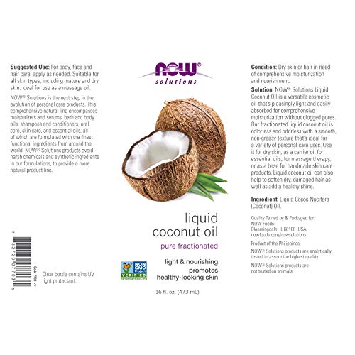now solutions liquid coconut oil light and nourishing promotes healthy looking skin and hair 16 ounce 5e18f2aaaa20e
