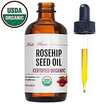 rosehip seed oil by kate blanc usda certified organic 100 pure cold pressed unrefined reduce acne scars essential oil for face nails hair skin therapeutic aaa grade 1 oz 5e19f0b3254d9