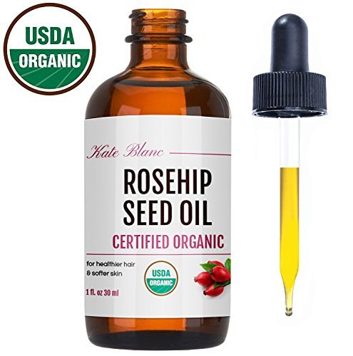 rosehip seed oil by kate blanc usda certified organic 100 pure cold pressed unrefined reduce acne scars essential oil for face nails hair skin therapeutic aaa grade 1 oz 5e19f0c28180c