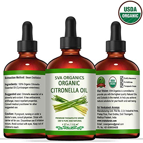 sva organics citronella essential oil organic usda 4 oz pure natural therapeutic grade oil for skin body diffuser candle making 5e1b42cfdec3d