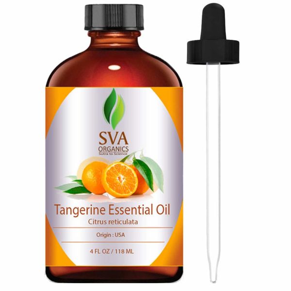 sva organics tangerine essential oil 4 oz 100 pure natural therapeutic grade undiluted steam distilled oil with dropper 5e18f06eced90
