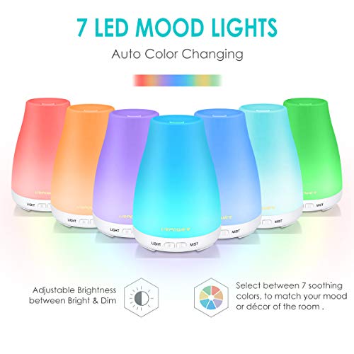 urpower 2nd version essential oil diffuser aroma essential oil cool mist humidifier with adjustable mist modewaterless auto shut off and 7 color led lights changing for home white 5e18f7913c015