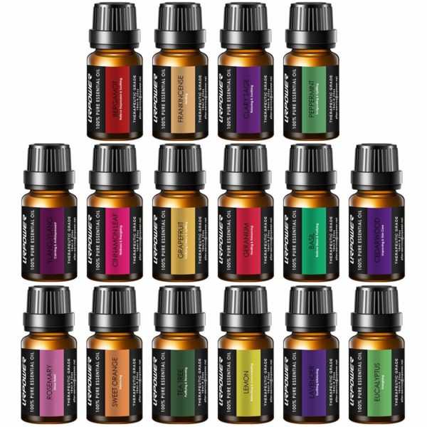urpower essential oils 16x10ml 100 pure aromatherapy essential oil gift set with lavender sweet orange peppermint lemon rosemary grapefruit etc for essential oil diffuser massage spa 5e18f3520723e