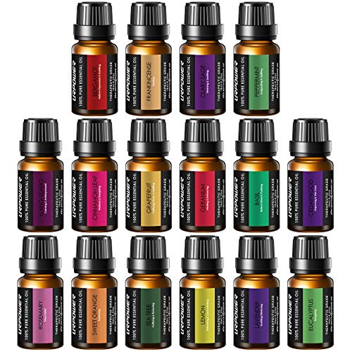 urpower essential oils 16x10ml 100 pure aromatherapy essential oil gift set with lavender sweet orange peppermint lemon rosemary grapefruit etc for essential oil diffuser massage spa 5e18f3643332e