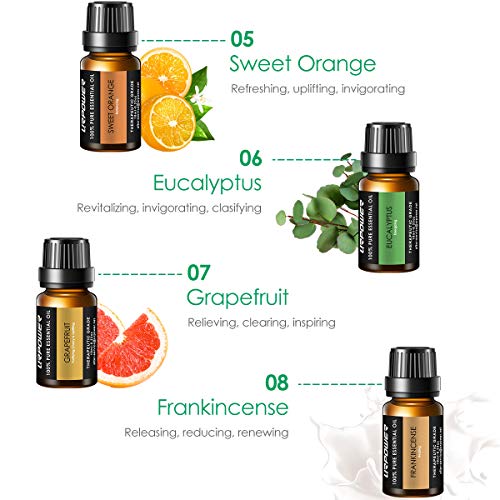 urpower essential oils 16x10ml 100 pure aromatherapy essential oil gift set with lavender sweet orange peppermint lemon rosemary grapefruit etc for essential oil diffuser massage spa 5e18f365970f2