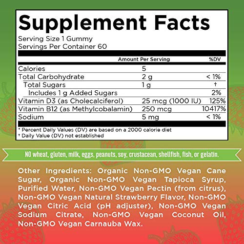 vegan vitamin d3b12 gummy plant based gummies by maryruths made w organic ingredients non gmo vegan paleo gluten free for men women kids 1000 iu vitamin d3 250 mcg vit 5e32dcc6b2619