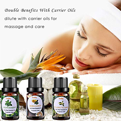 vsadey essential oils set 100 pure aromatherapy essential oil kit for diffuser humidifier massage skin care lavender eucalyptus peppermint tea tree sweet orange lemongrass 20 x 5ml 5e1e76c49ee61